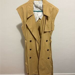 A New Day Beige Sleeveless Trench Coat